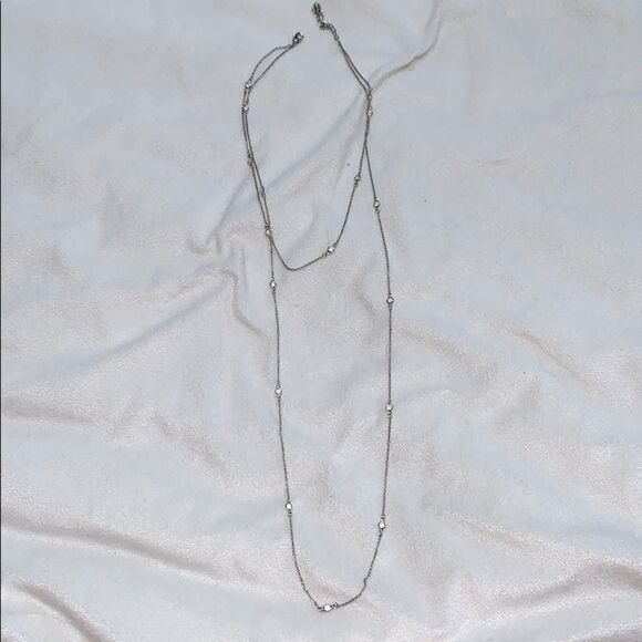 Silver layered two chain necklace | Sz OS - Picture 2 of 4
